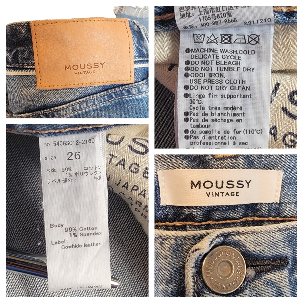 Moussy Vintage Blossom Skinny Jeans Light Blue Mid-Rise Raw Step Hem Wom… - Picture 11 of 16
